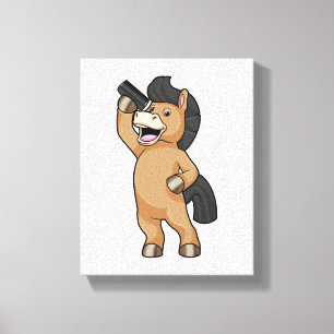 Impressão Em Tela Cavalo com cabeleireiro com Comb