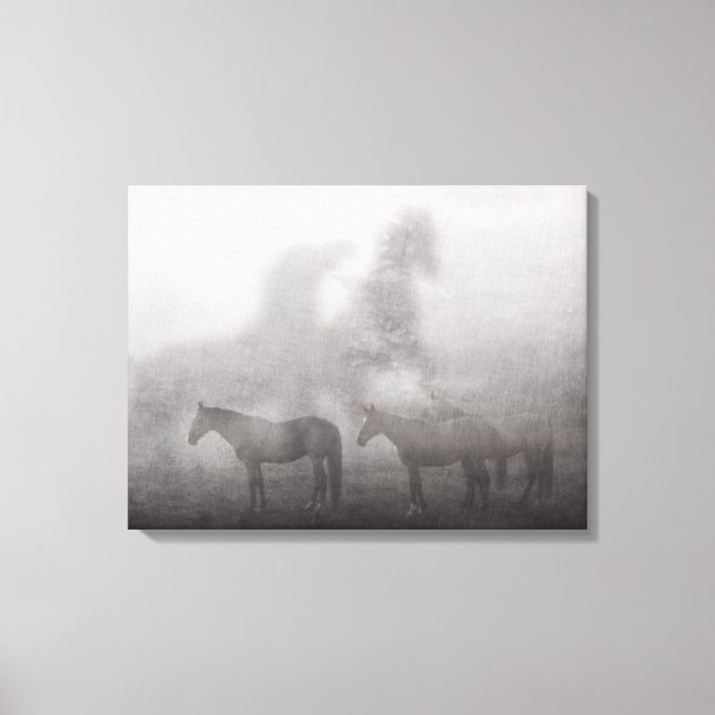Impressão Em Tela Cavalo da Manhã Foggy (Frente)