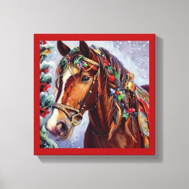 Impressão Em Tela Cavalo de Natal 2 (Frente)
