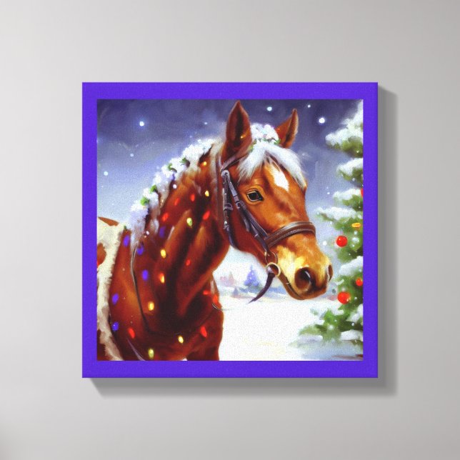 Impressão Em Tela Cavalo de Natal 3 (Frente)