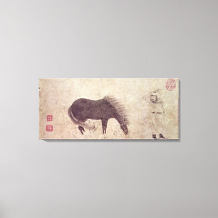 Impressão Em Tela Cavalo e noivo no inverno