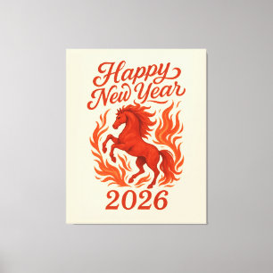 Impressão Em Tela Cavalo Fogo Chinês 2026