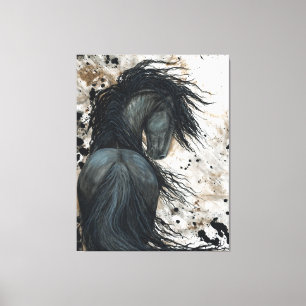 Impressão Em Tela Cavalo Frísia Majestoso por Tela de Bihrle