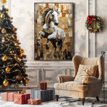 Cavalo Galopante em Arte Dinâmica de Impasto