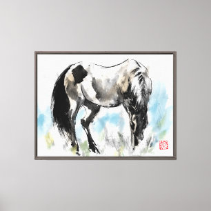 Impressão Em Tela Cavalo na grama para sua sala de estar