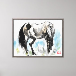 Impressão Em Tela Cavalo na grama para sua sala de estar
