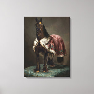 Impressão Em Tela Cavalo Preto Friesian - Lona Enrolada