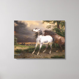 Impressão Em Tela Cavalos Assustados pela Tempestade (por Carle Vern