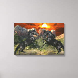 Impressão Em Tela Cavalos da fantasia: Magia negra