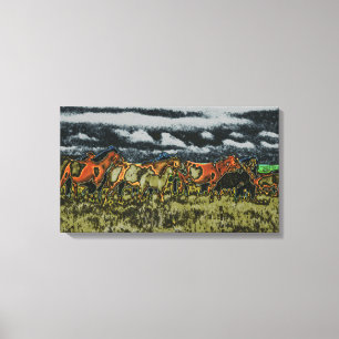 Impressão Em Tela cavalos de incandescência