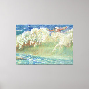 Impressão Em Tela Cavalos de Netuno por Walter Crane
