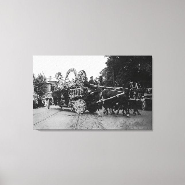 Impressão Em Tela Cavalos de Parada de Portland, OR Rosa Festival (Frente)