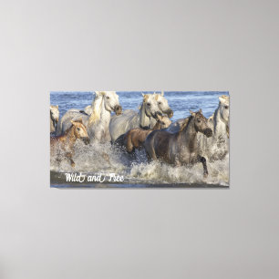 Impressão Em Tela Cavalos galopando na água