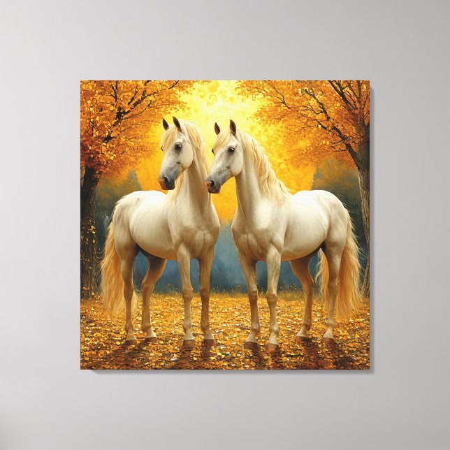 Impressão Em Tela Cavalos graciosos pintura a óleo (Frente)