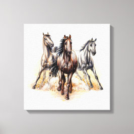 Impressão Em Tela Cavalos Selvagens