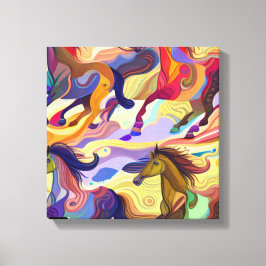 Impressão Em Tela Cavalos Selvagens