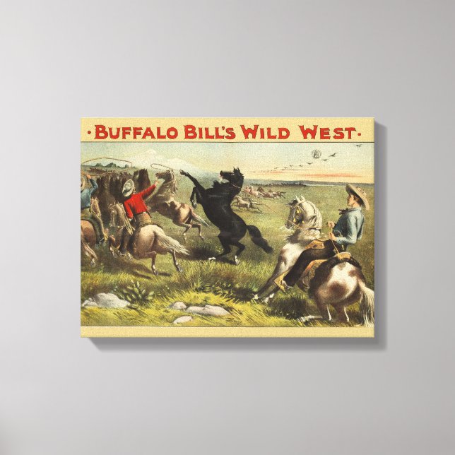 Impressão Em Tela Cavalos Selvagens Oeste de Buffalo Bill (Frente)
