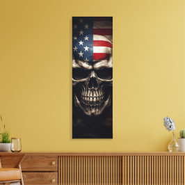 Impressão Em Tela Caveira da Bandeira Americana