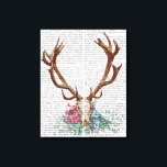 Impressão Em Tela Caveira De Veado Com Flores<br><div class="desc">Animais e Natureza</div>