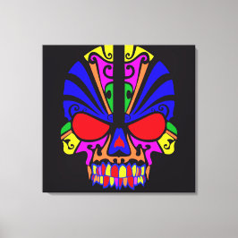 Impressão Em Tela Caveira em Cor