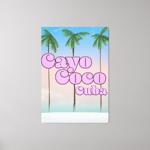 Impressão Em Tela Cayo Coco viagens vintage Cuba