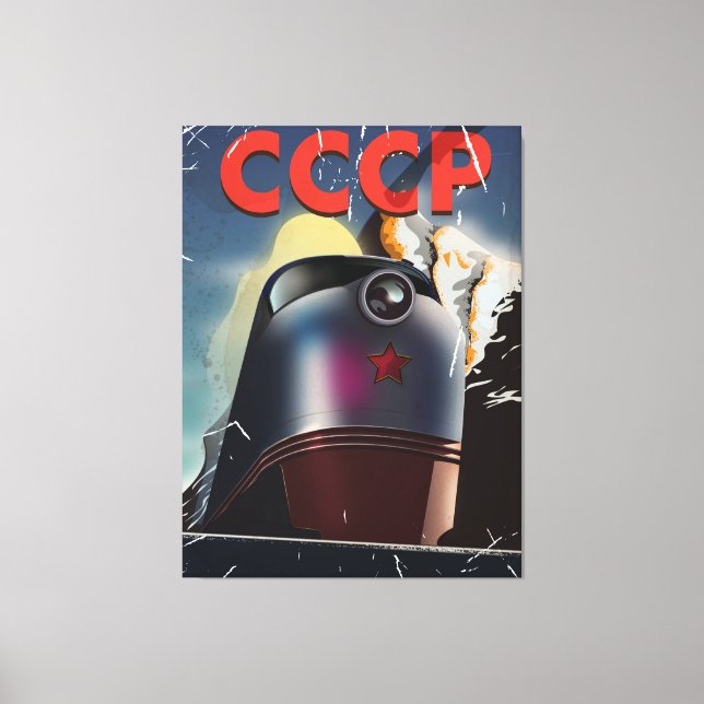Impressão Em Tela CCCP vintage Locomotive Soviético Poster (Frente)
