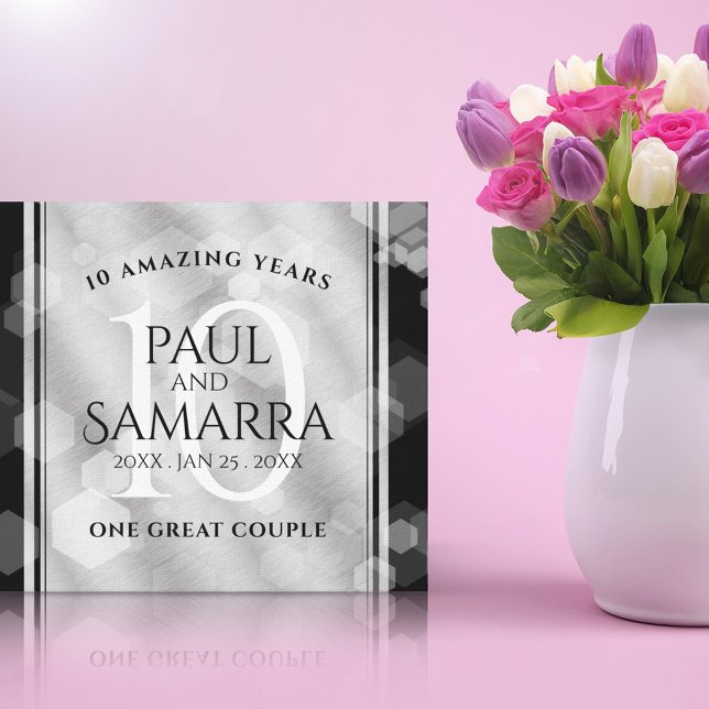 Impressão Em Tela Celebração do Aniversário de Casamento de 10 Tin (Criador carregado)