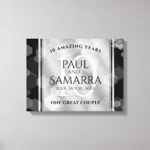 Impressão Em Tela Celebração do Aniversário de Casamento de 10 Tin
