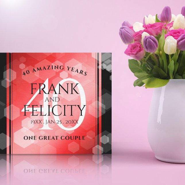 Impressão Em Tela Celebração do Aniversário do Casamento Ruby, 40º E (Criador carregado)