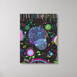 Impressão Em Tela Celebrações Celestiais: Arte abstrata maximalista