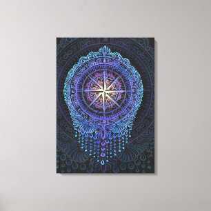 Impressão Em Tela Celestial Compass Mandala