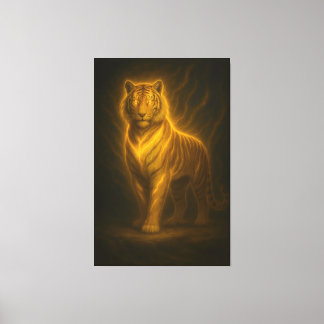 Impressão Em Tela Celestial Golden Tiger – Divine Fire Aura Art Pain