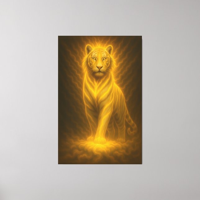 Impressão Em Tela Celestial Golden White Tiger – Ascending Divine Au (Frente)