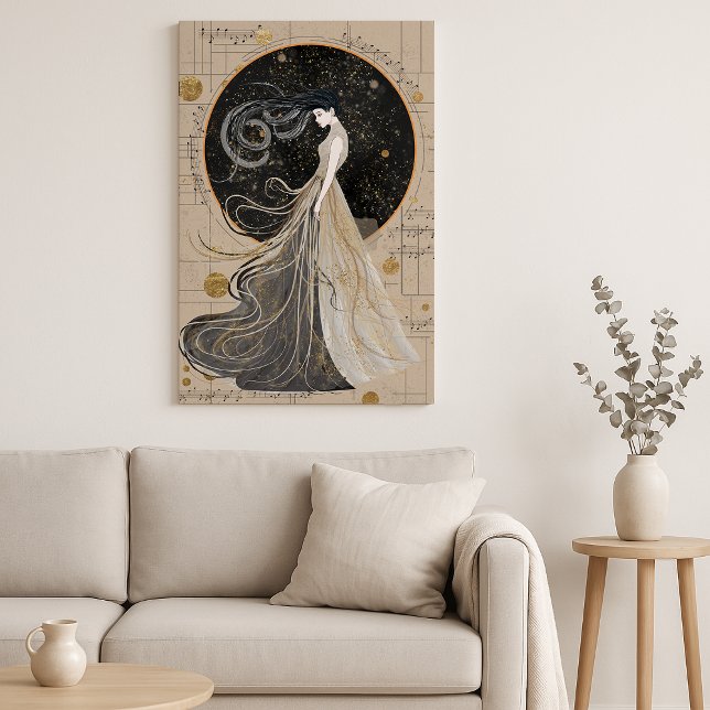 Impressão Em Tela Celestial Muse Wall Art | Dreamy Cosmic Mulher (Criador carregado)
