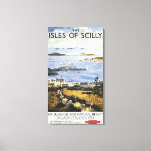 Impressão Em Tela Cena aérea do poster da estrada de ferro da cidad