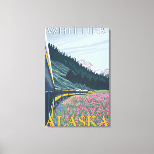 Impressão Em Tela Cena da estrada de ferro de Alaska - Whittier,