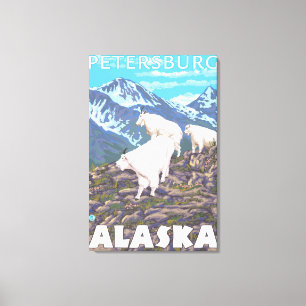 Impressão Em Tela Cena das cabras de montanha - Petersburgo, Alaska