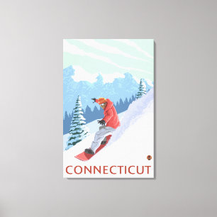 Impressão Em Tela Cena de ConnecticutSnowboarder