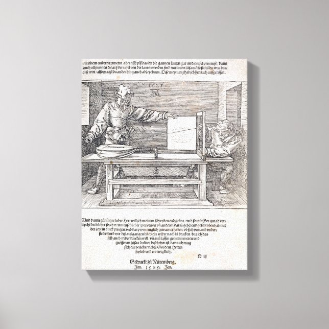 Impressão Em Tela Cena de Durer 'Course in Art of Drawing', (Frente)