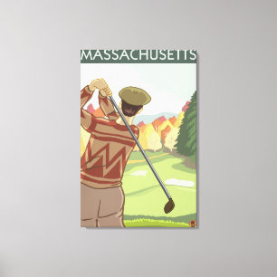 Impressão Em Tela Cena de Golfe de Massachusetts