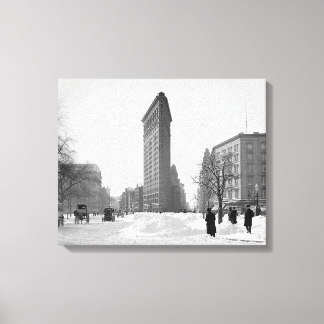 Impressão Em Tela Cena de Inverno do Edifício Flatiron, 1905 (Frente)
