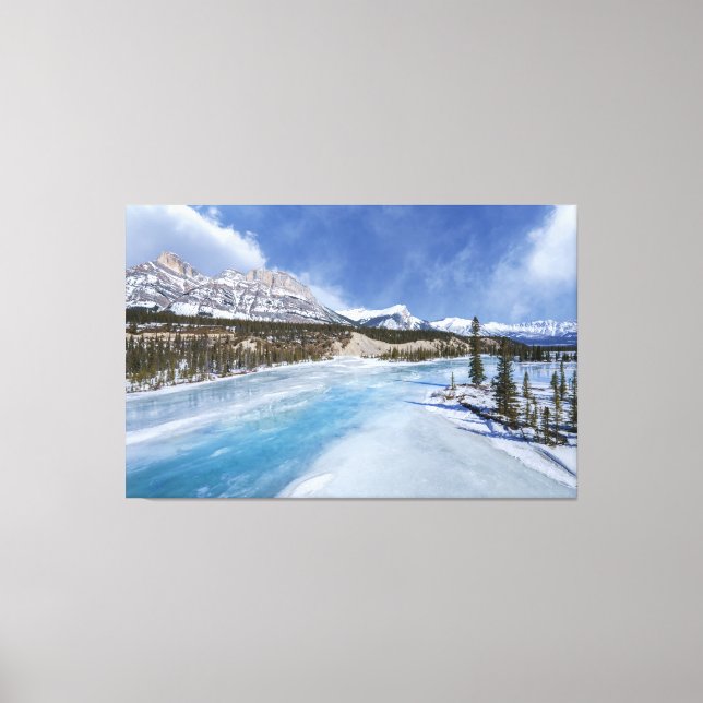Impressão Em Tela Cena De Inverno Na Passagem Do Rio Saskatchewan (Frente)