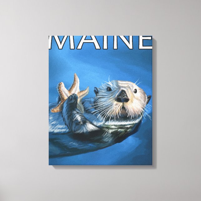 Impressão Em Tela Cena de lontra MaineSea (Frente)
