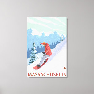 Impressão Em Tela Cena de MassachusettsSnowboarder