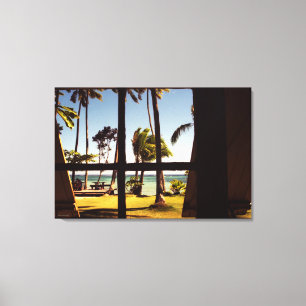 Impressão Em Tela Cena de praia tropical de Fiji 36x24 (90x60cm) wac