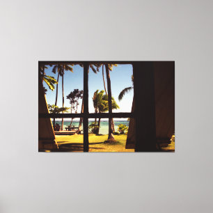 Impressão Em Tela Cena de praia tropical Fiji 60x40 (150x100cm) wacc