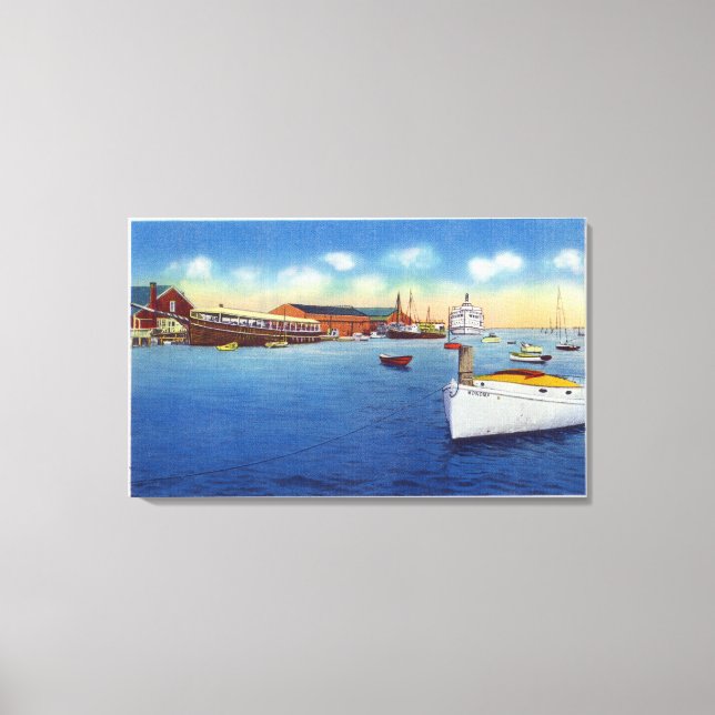 Impressão Em Tela Cena do Cais Mostrando o Navio do Capitão (Frente)