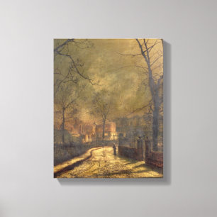 Impressão Em Tela Cena do outono, Leeds, 1874 (óleo a bordo)