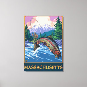 Impressão Em Tela Cena do pescador de MassachusettsAngler