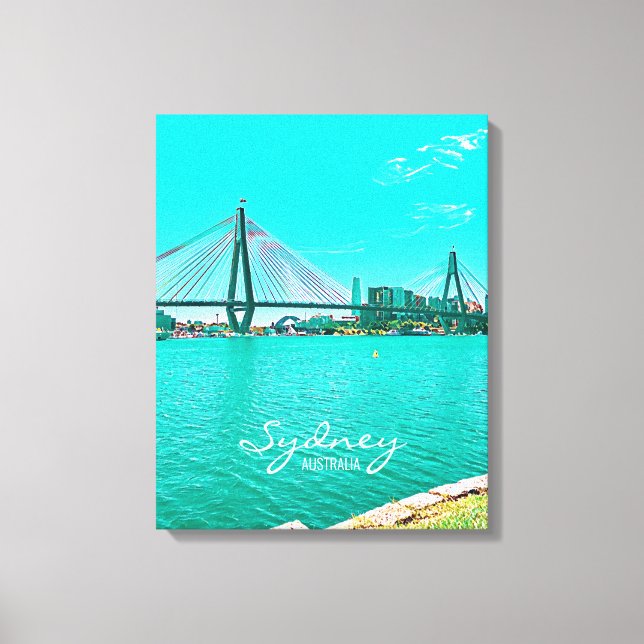 Impressão Em Tela Cena do porto da ponte Sydney ANZAC (Frente)
